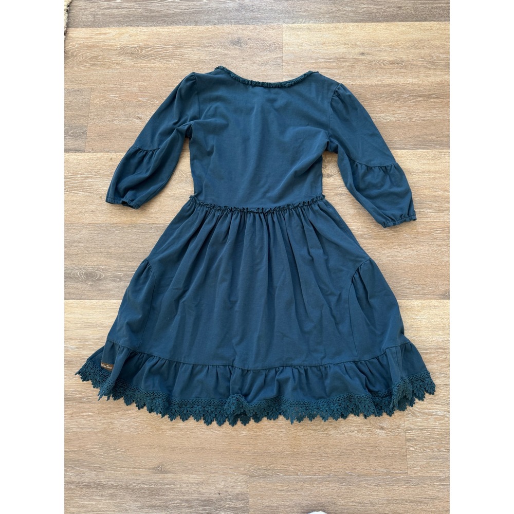 Matilda Jane Make Believe Hold the Key Teal Blue Crochet Lace Dress Womens XS - Picture 3 of 5